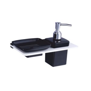 Square Soap Dish with Dispenser