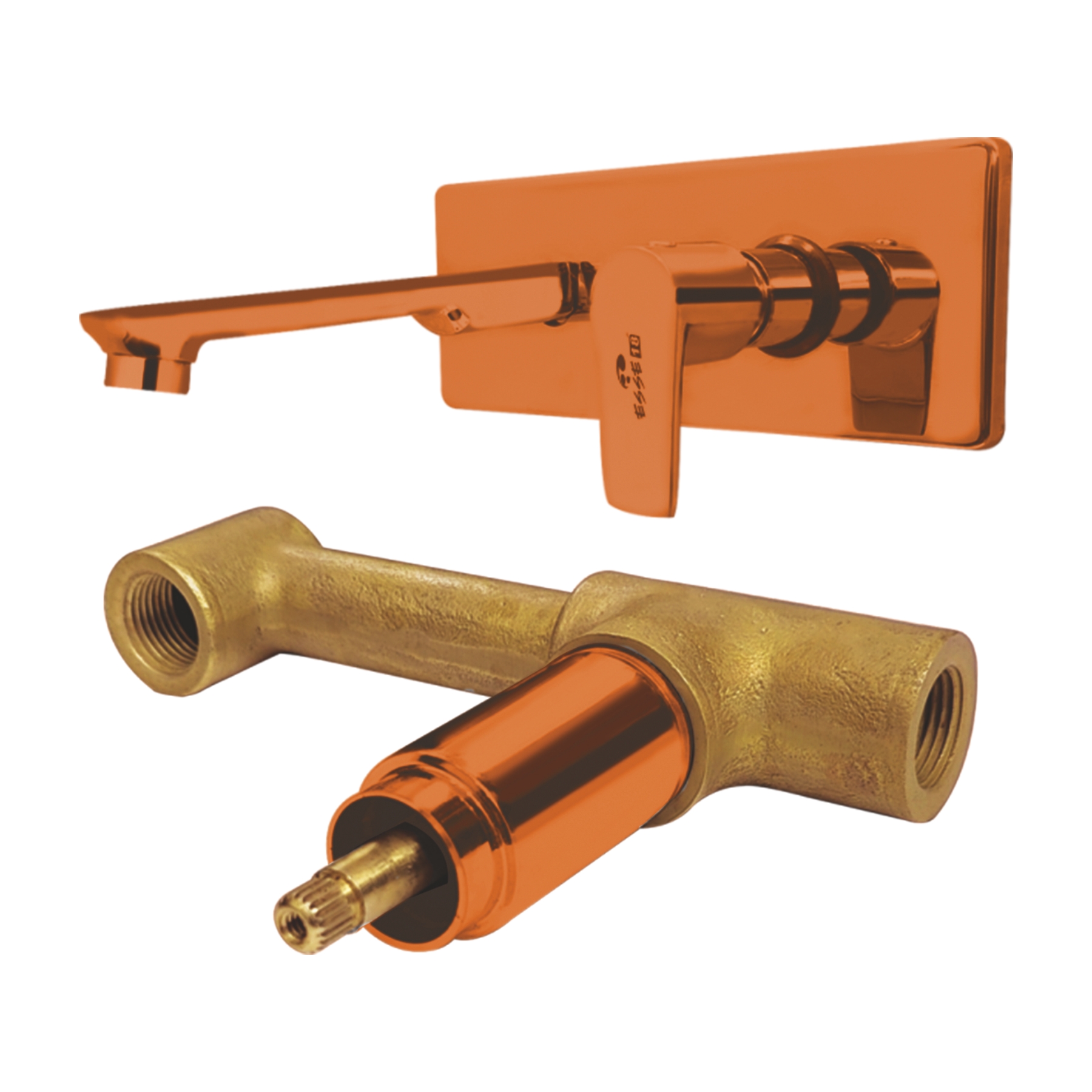 Omega-20 Rose Gold Wall Mounted Basin Tap (Complete Set)