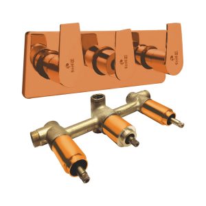 ✨ Omega-20 Rose Gold Concealed Wall Mixer | Premium Brass 3-Inlet Faucet | Modern & Luxury