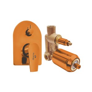 Esse18 Omega -20 Brass, 4way 46mm Concealed Body High Flow Diverter With Exposed Part Kit | Bathroom Shower System | Bathroom Mixer | Rose Gold Finish