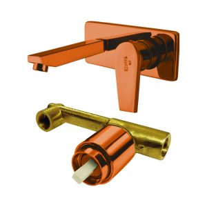 Omega-20 Rose Gold Wall Mounted Single Lever Basin Mixer  Minimal Design. Maximum Elegance